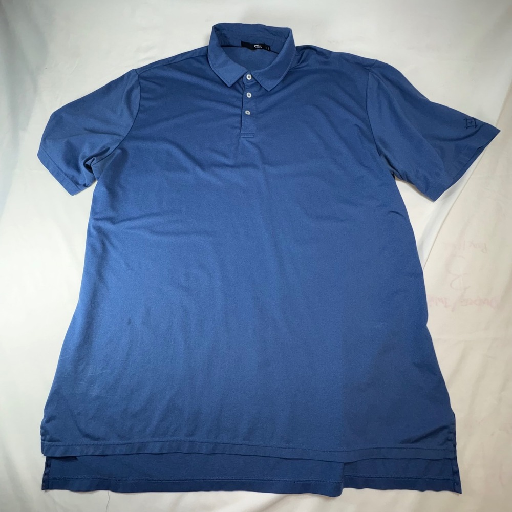 RLX Ralph Lauren Mens Blue Performance Golf Polo Shirt Size XL Short Sleeve